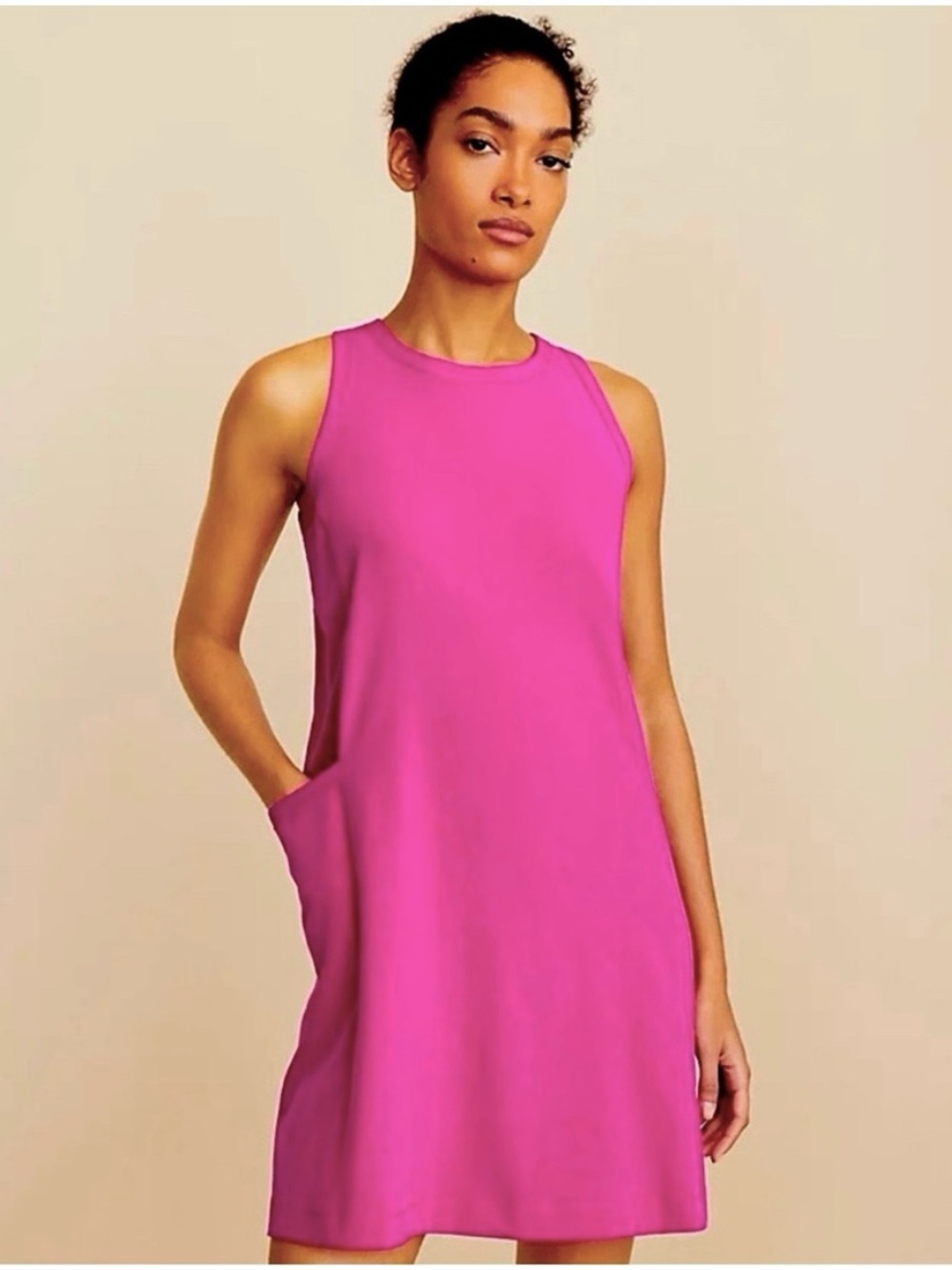 Lou & Grey Fuchsia Sleeveless Pocket Athletic Dress